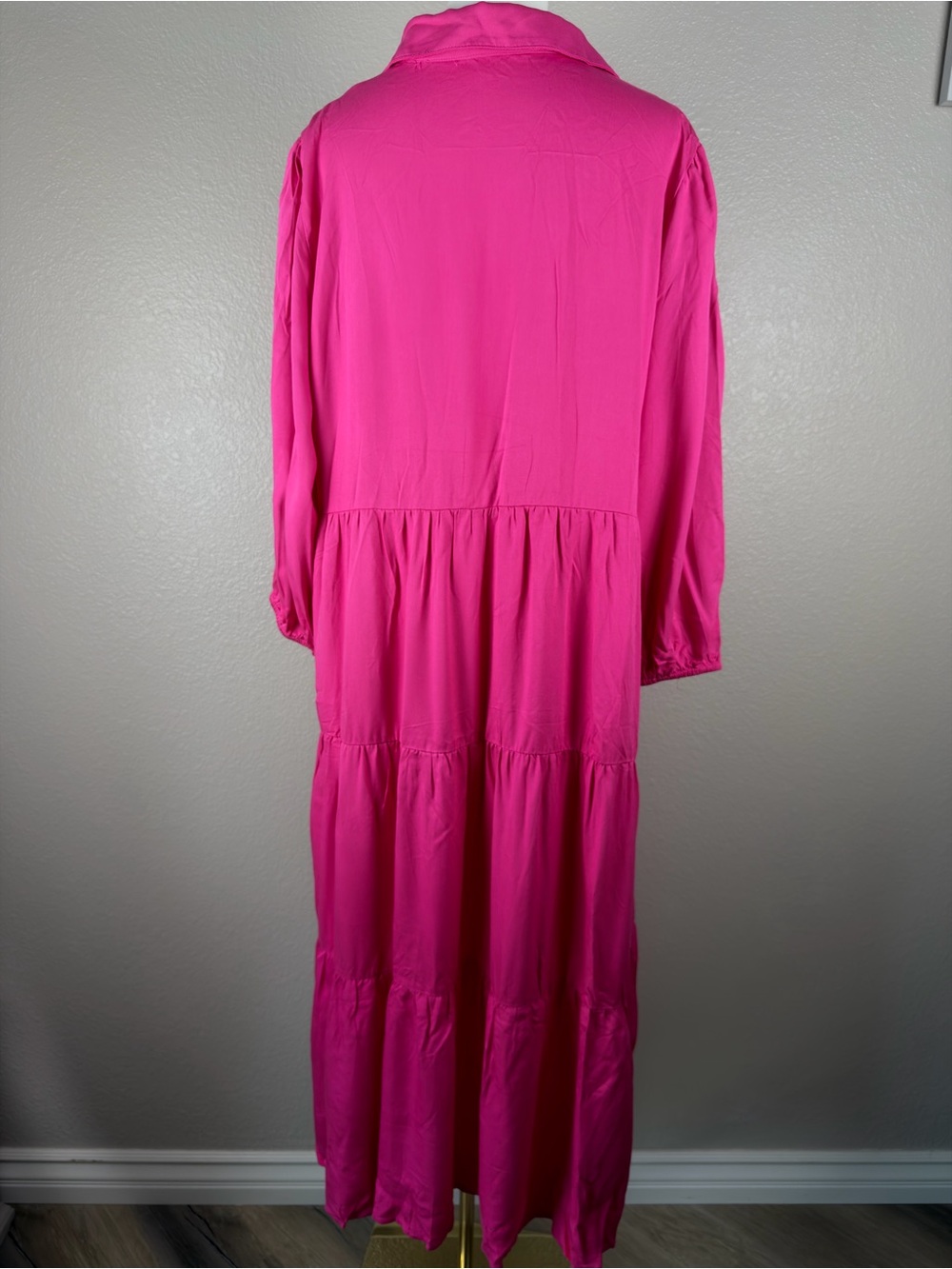 NWOT Rose Pink Tiered Maxi Shirt Dress with Button Front, XXL - Picture 7 of 11